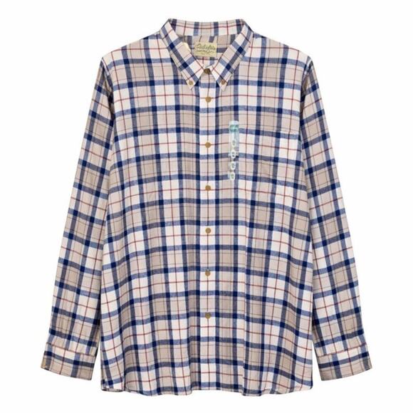 Cabela's Other - Cabelas Flannel Shirt Mens 5XL Blue White Plaid 100% Cotton Gorpcore Utility